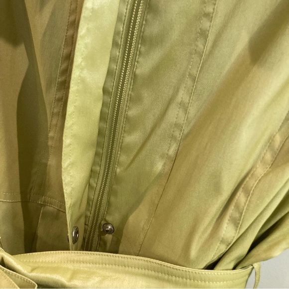 SAMUEL DONG Sz L Bubble Hem High Collar Belted Pockets Buckle At Sleeves Coat - Picture 7 of 11